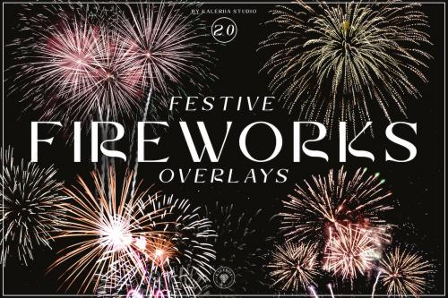 Festive Fireworks Overlays Set