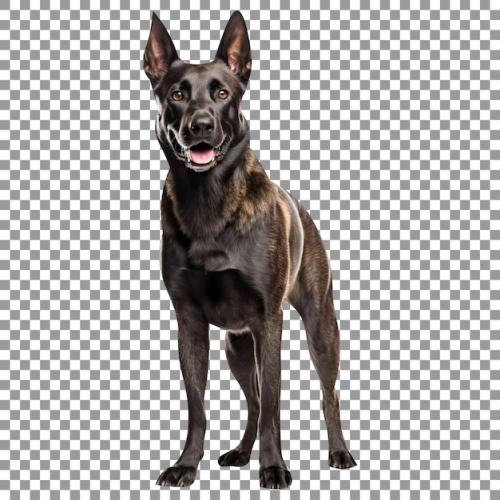 Cute Dutch Shepherd Dog Breed Isolated On A Transparent Background