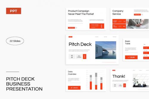 White Orange Pitch Deck Business Presentation