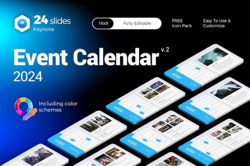 Event Calendar Modern Slides 2024