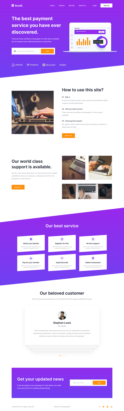 UIHut - Payment Landing Page Template - 8104