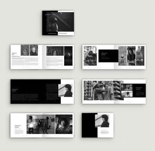 Adobe Stock - Black and White Portfolio Layout - 331540625
