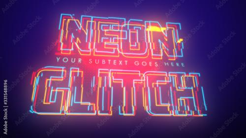 Adobe Stock - Flashy Neon Glitch Titles - 331548896