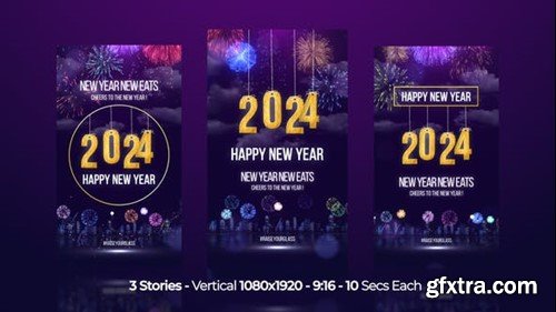 Videohive Happy New Year Wishes 2024 Instagram Stories 49906155
