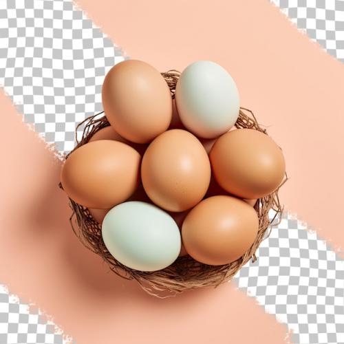 Eggs From Freely Roaming Chickens On Transparent Background