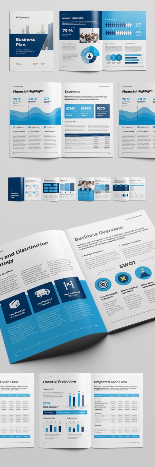 Adobe Stock - Business Plan Layout with Blue Accents - 331763077