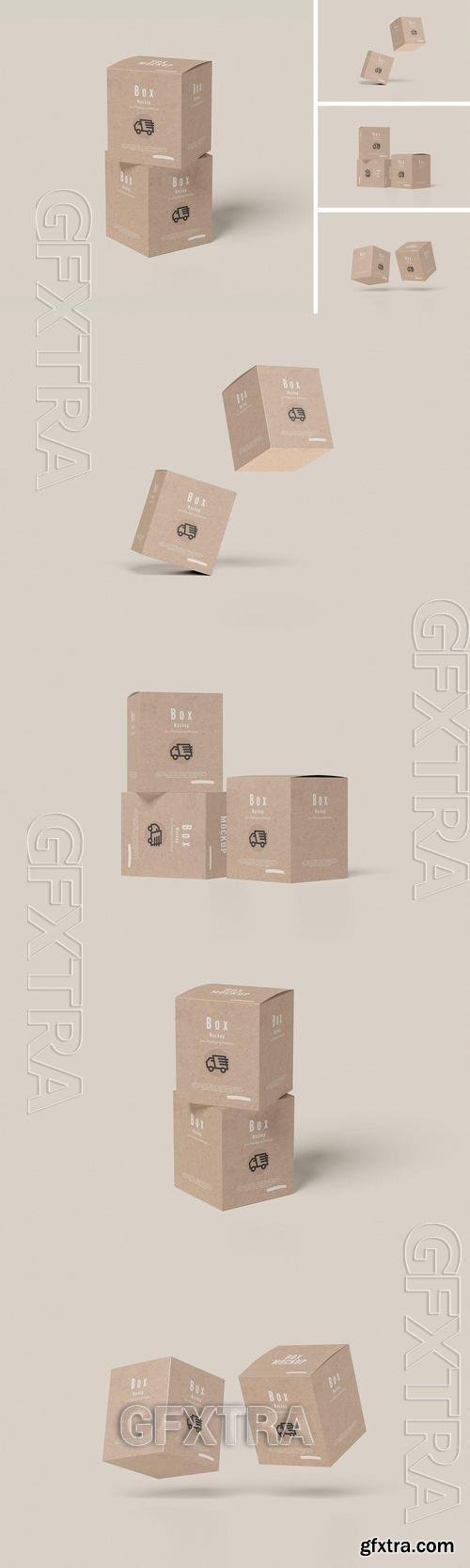 Square Box Packaging Mockup EUZ26SC