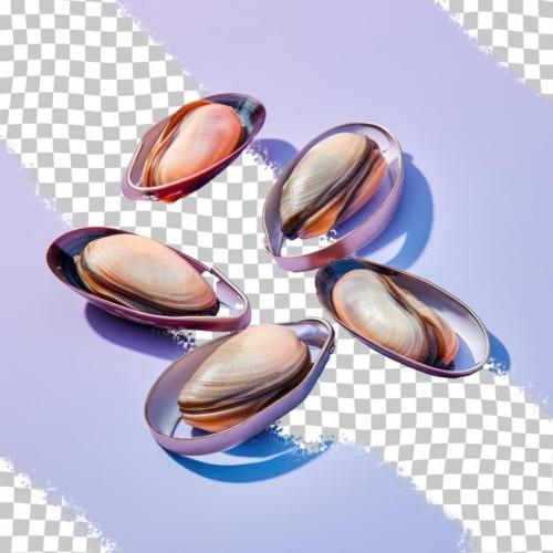 Famous South East Asian Seafood Fresh Isolated Clams On Transparent Background
