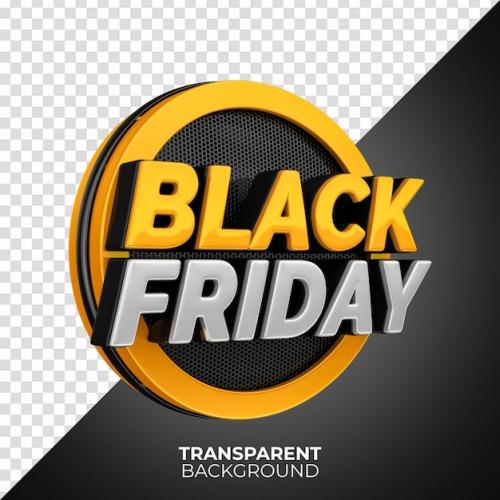 3d Black Friday For Advertising Composition