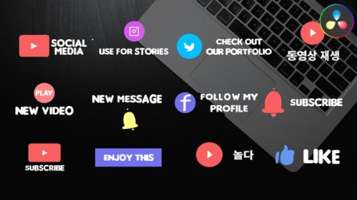 Videohive - Social Media Subscribe Buttons | DaVinci Resolve - 49869597