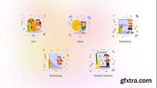 Videohive Artistic Objects - School Illustration 49953246