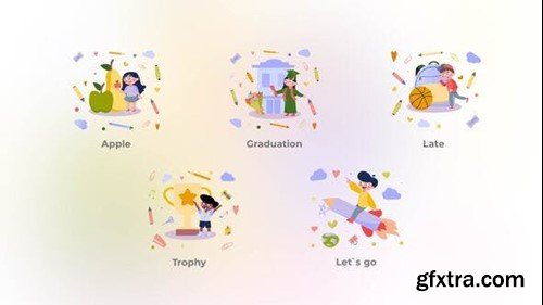 Videohive Greetings and Activity - School Illustration 49953254