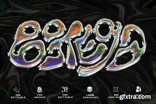 Holographic Gradient PSD Template Text Effect 97TDB5Y