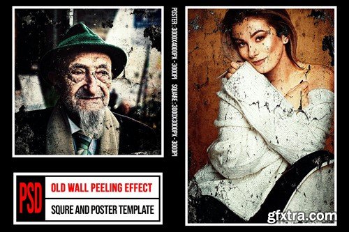 Square & Poster - Old Wall Peeling Effects 4FRVSPL