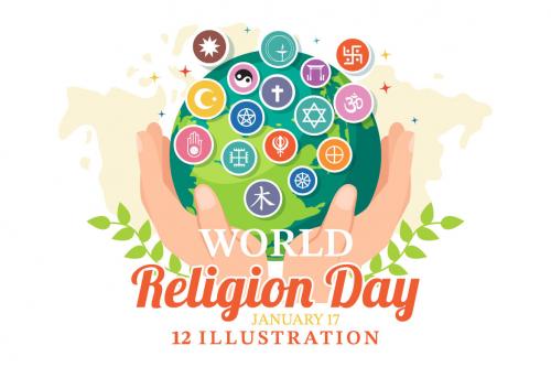 Deeezy - 12 World Religion Day Illustration