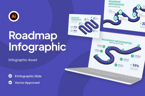 Roadmap infographic Asset Illustrator