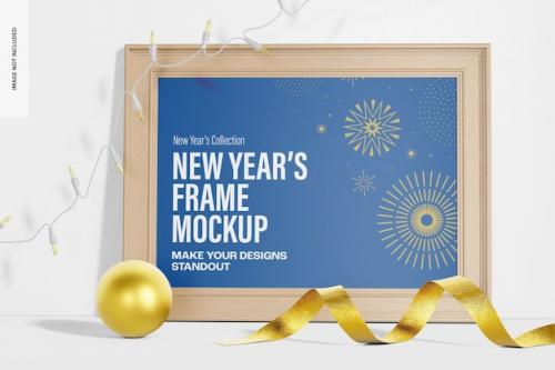 New Years Frame Mockup, Front View