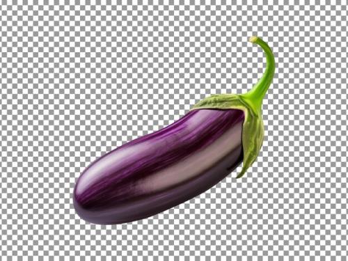 Fresh Purple Eggplant Isolated On Transparent Background