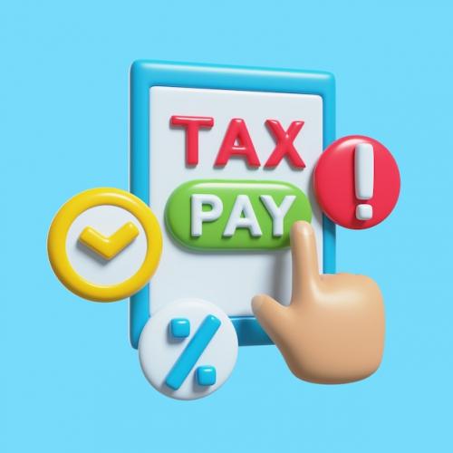 Tax Pay In 3d Rendering