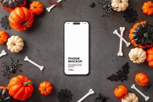 Halloween Concept Flat Lay Phone Mockup