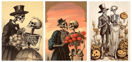 Vintage Halloween Cards Ephemera Victorian Halloween Skeletons And Scenes Junk Journal