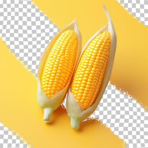 Two Corn Ears With The Words Corn On The Right Side.