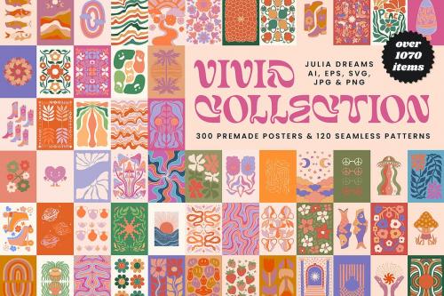 Vivid Posters Pattern Collection Groovy Boho