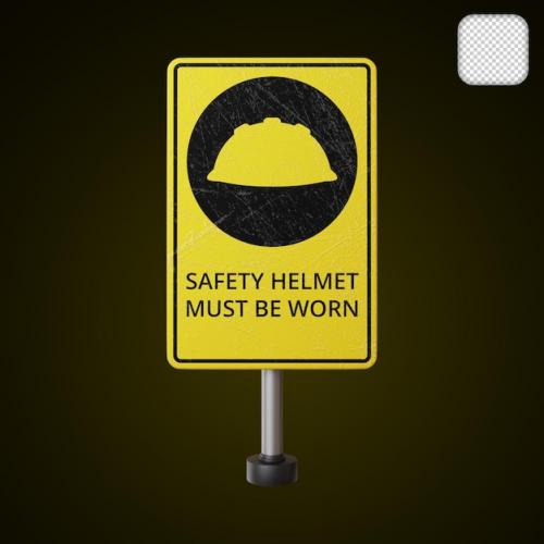 Safety Helmet Must Be Worn Safety Equipment 3d Rendering