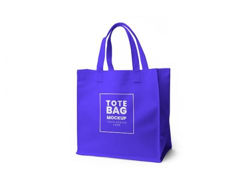 Realistic Tote Bag Mockup On Isolated Background