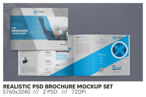 Realistic PSD Brochure Mockup Set KJ9ANGR