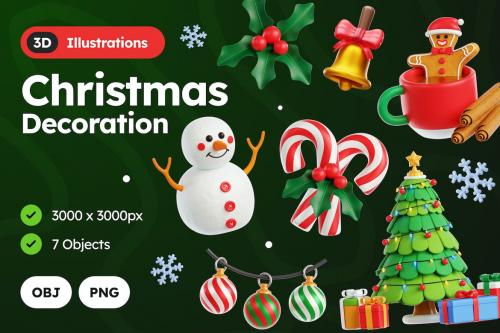 3D Christmas Decoration Illustration