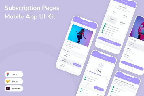 Subscription Pages Mobile App UI Kit