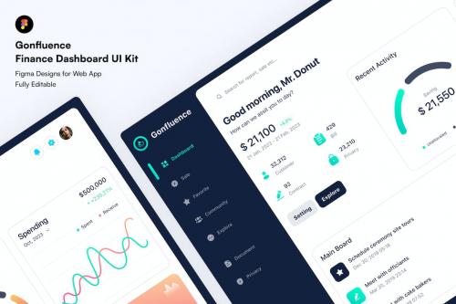 Gonfluence - Finance Dashboard UI Kit