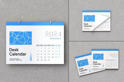 Desk Calendar Planner Mockup Set