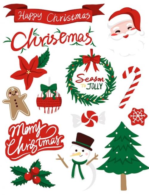 Cartoon Christmas Sticker Atlas