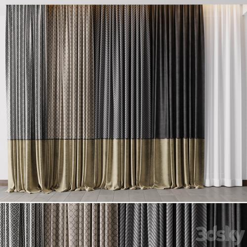 Hadi Gray & Gold Curtains 55 Soft Curtains and Linen Silk Fabric