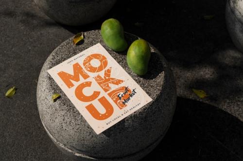 Poster Mockup On The Floor With Brazilian Mango