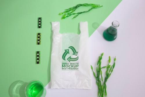 Seaweed Near Plastic Bag Mockup