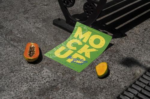 Poster Mockup On The Floor With Brazilian