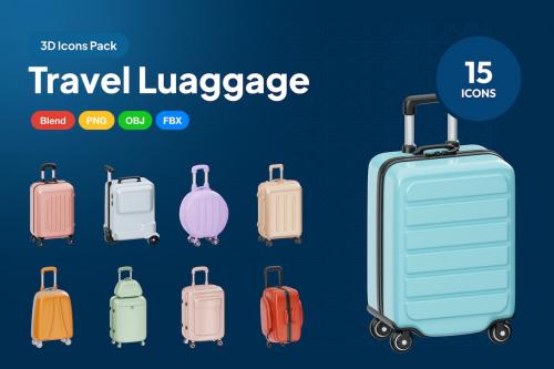 Travel Luggage Product 3D Icon