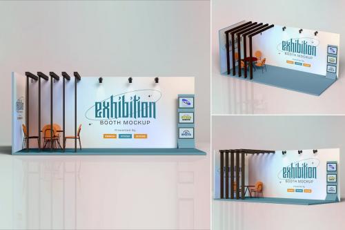 Exhibition Booth Display Presentation Mockup Set