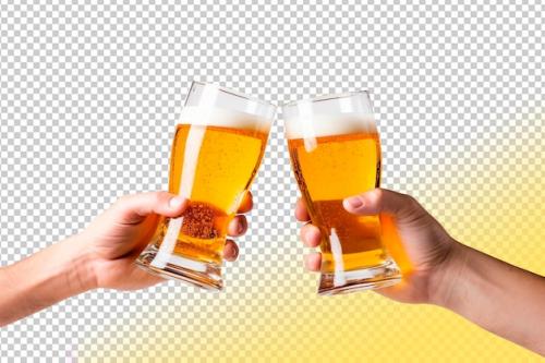 Psd Photo Men Toasting With Beer On White Background