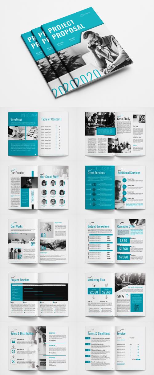 Adobe Stock - Project Proposal Layout with Teal Accents - 332499889