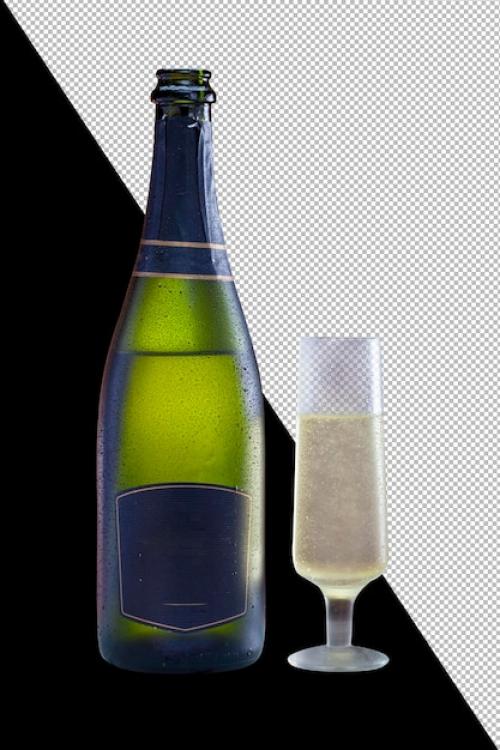 Bottle And Glass Of Chilled Champagne