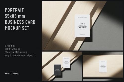 Portrait 55x85 Business Card Mockup Set