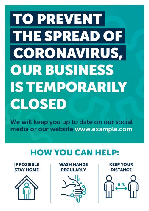 Adobe Stock - Coronavirus Closed Store Poster Layout - 333477985