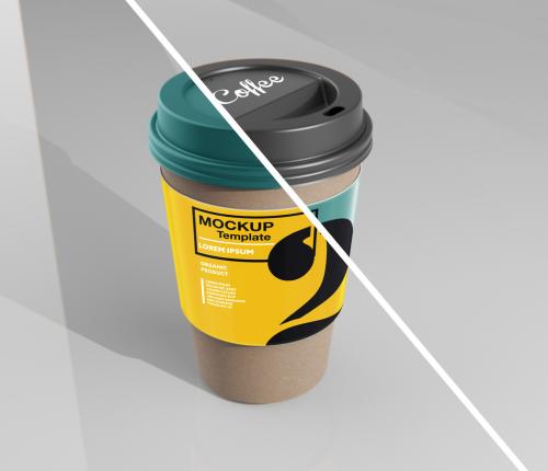 Adobe Stock - Paper Coffee Cup with Sleeve Mockup - 333537285