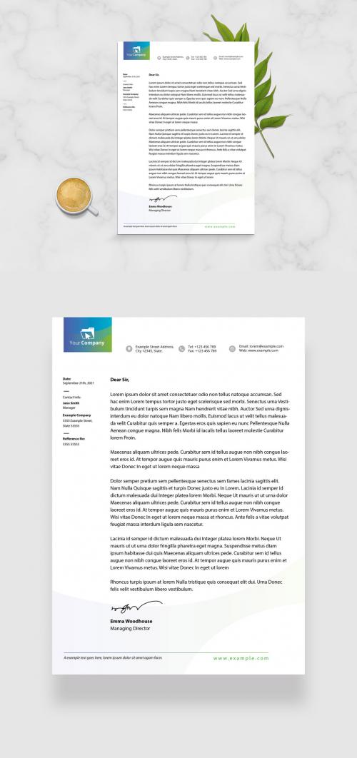 Adobe Stock - Corporate Letterhead Layout with Gradient - 333558860