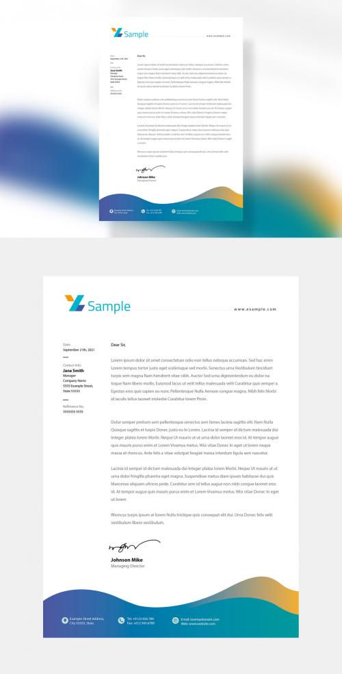 Adobe Stock - Creative Letterhead Layout with Abstract Design - 333558892
