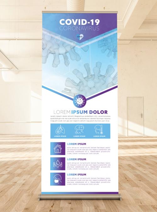 Adobe Stock - Coronavirus Information and Tips Roll-Up Banner Layout - 334818789